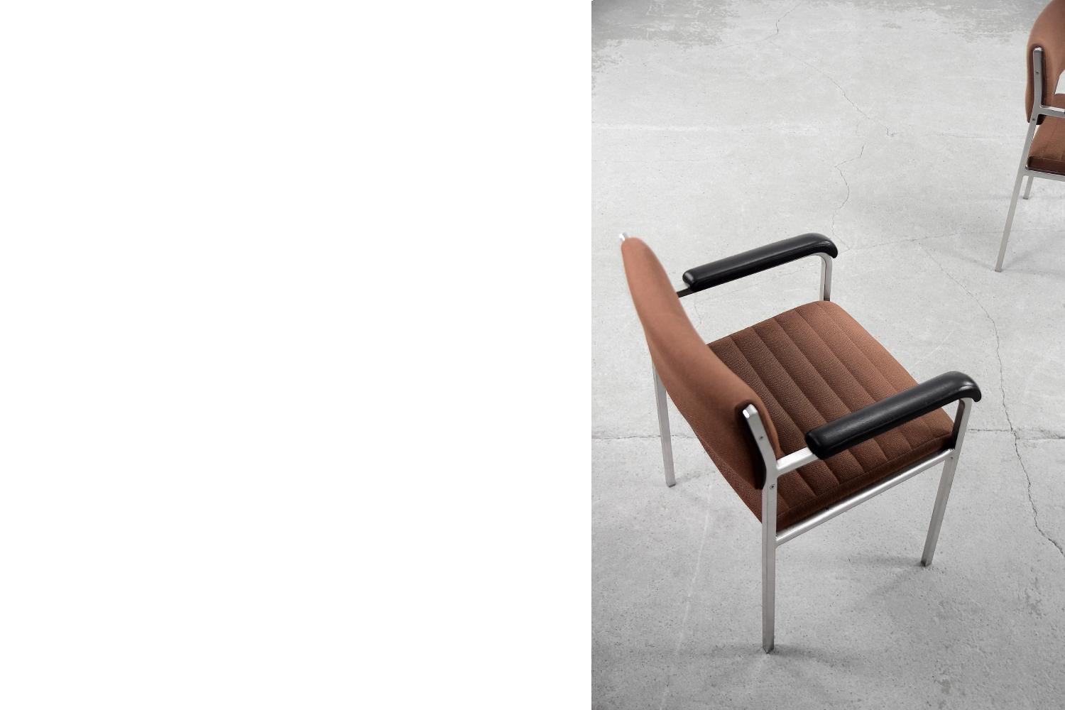 Pair of Vintage German Fabric & Aluminium Desk Chair from Fröscher Sitform For Sale 3