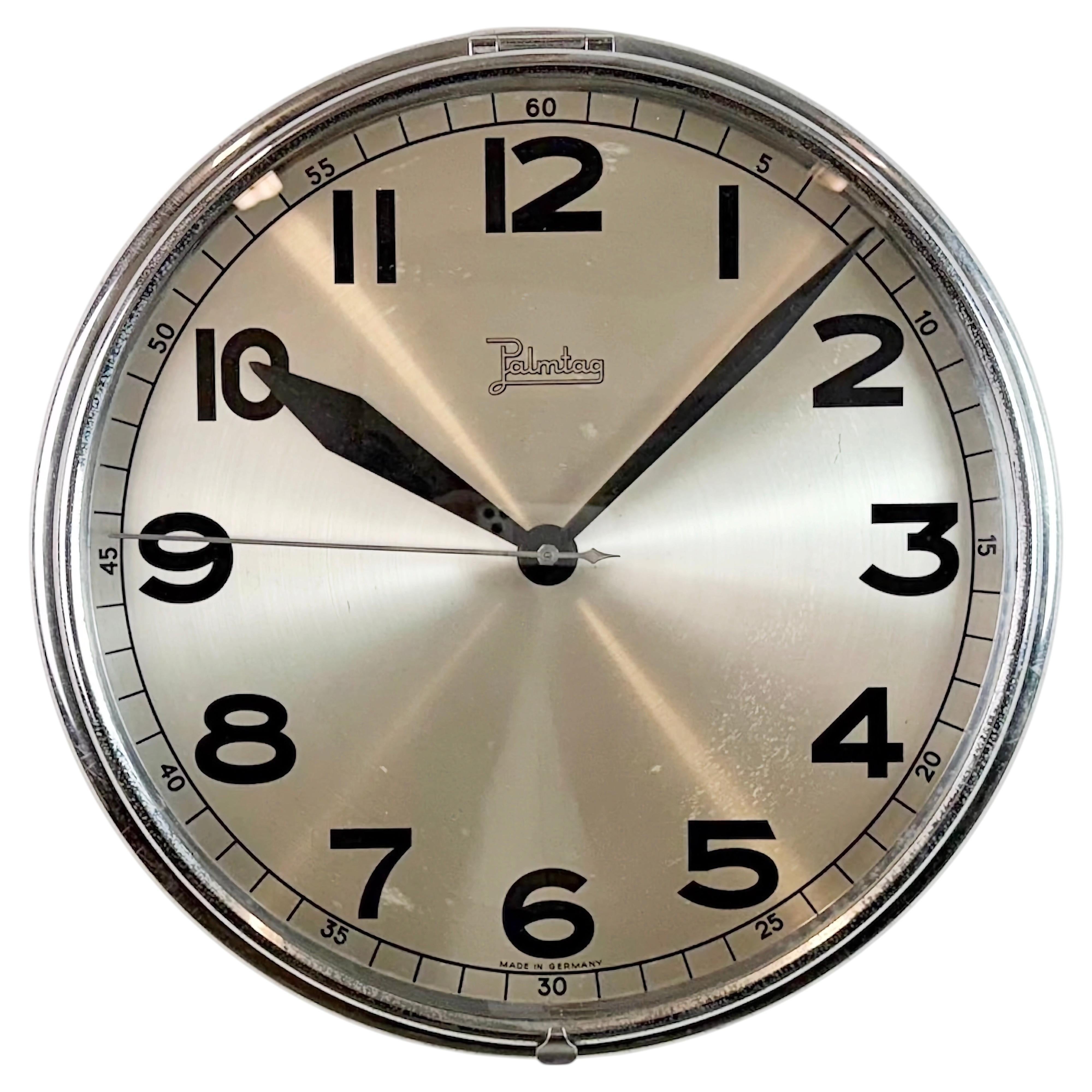 Vintage German Electric Wall Clock from Palmtag, 1960s