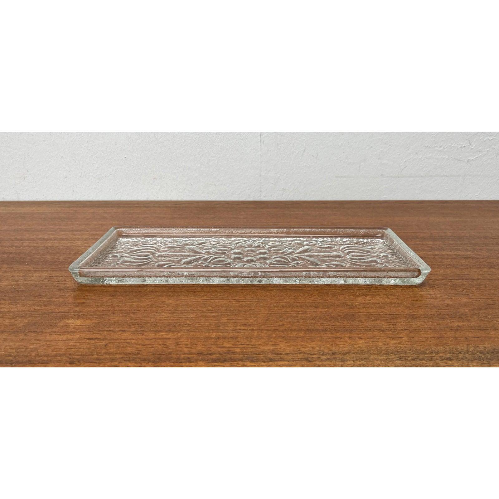 Plato de tarta de cristal floral alemán vintage de Walther Glas, años 70 en venta 5