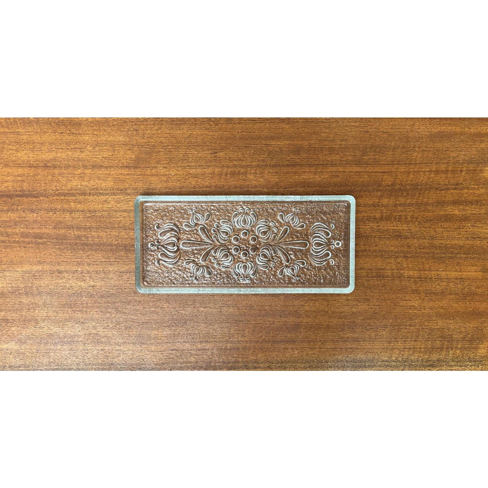 Plato de tarta de cristal floral alemán vintage de Walther Glas, años 70 Vidrio en venta