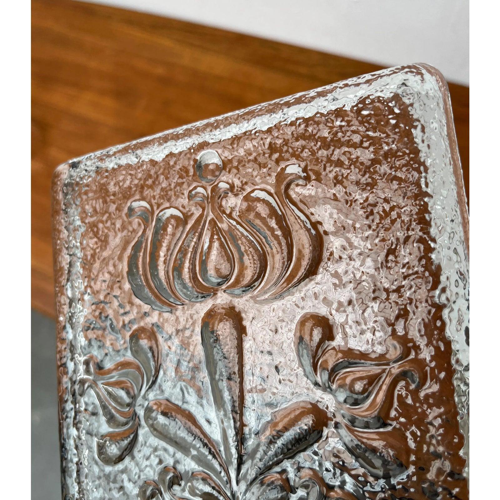 Plato de tarta de cristal floral alemán vintage de Walther Glas, años 70 en venta 1