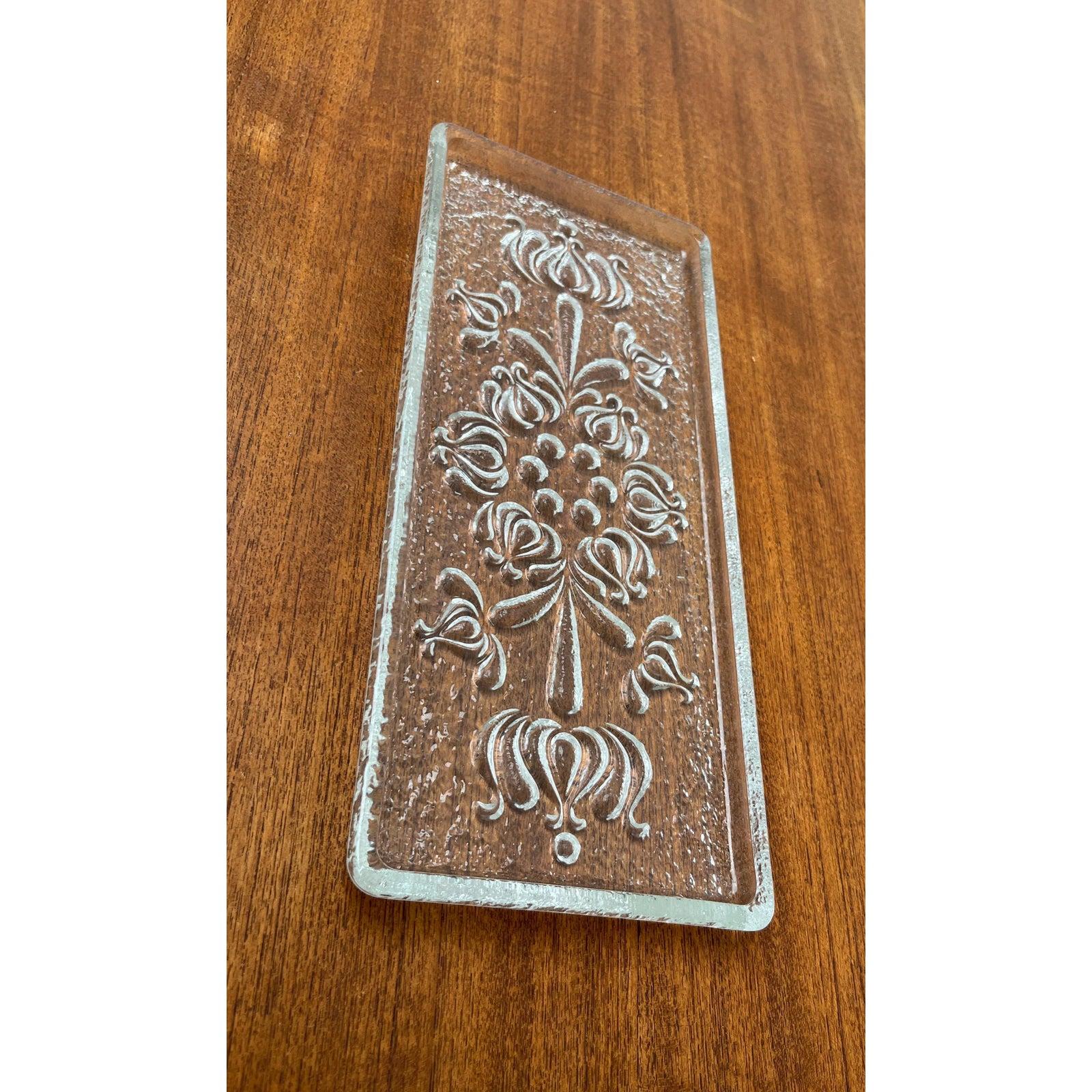 Plato de tarta de cristal floral alemán vintage de Walther Glas, años 70 en venta 2