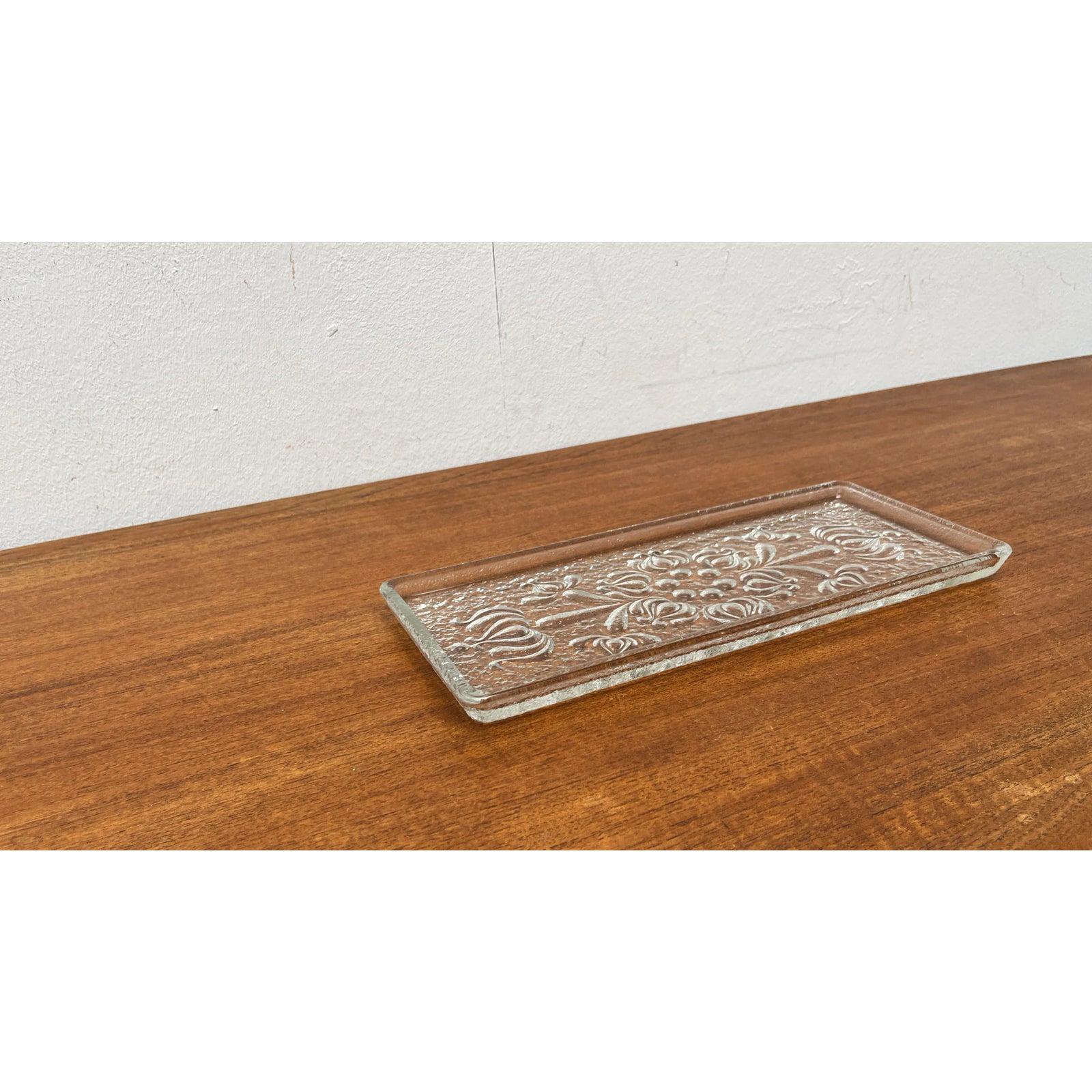 Plato de tarta de cristal floral alemán vintage de Walther Glas, años 70 en venta 3
