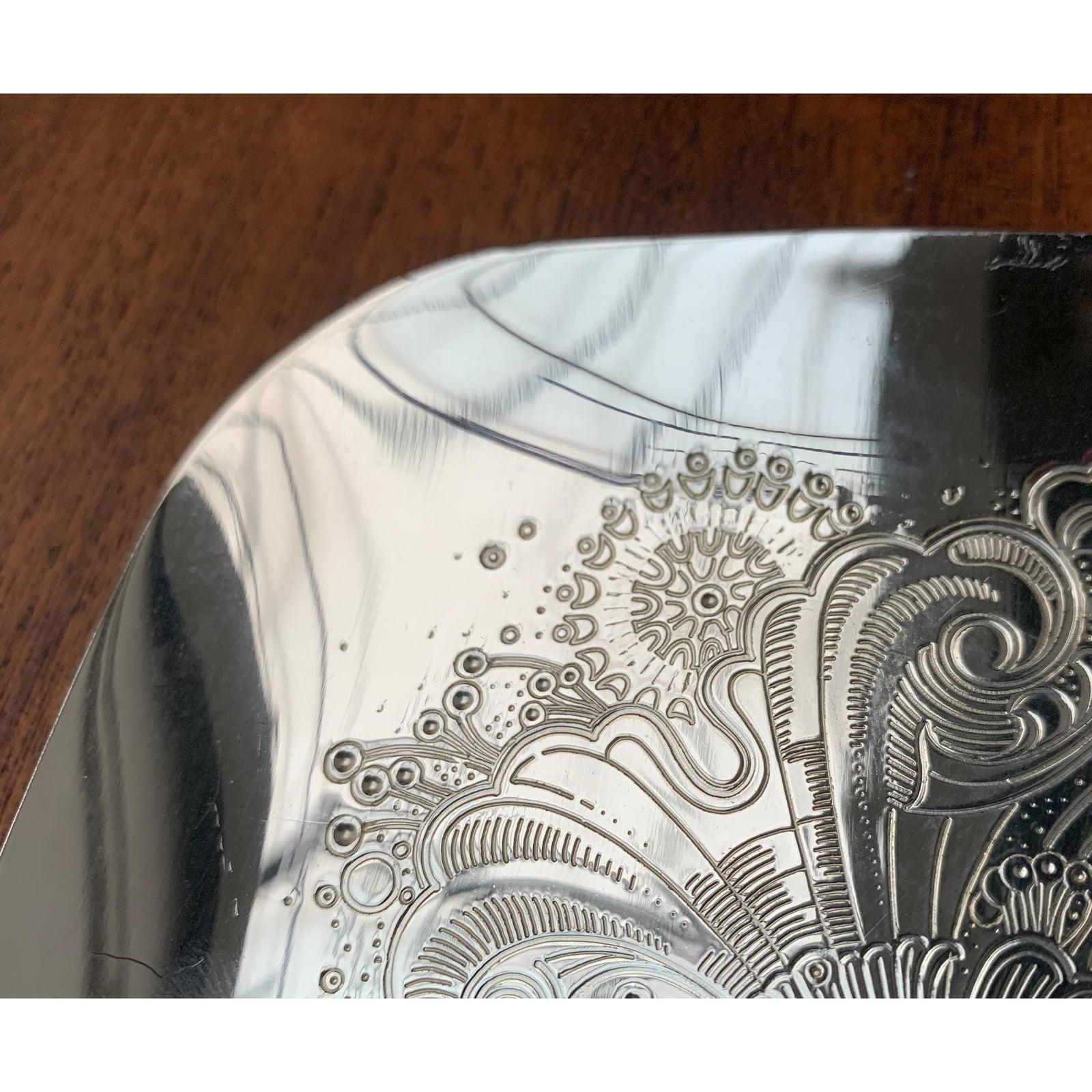 Assiette métallique florale allemande WMF, 1970 en vente 4