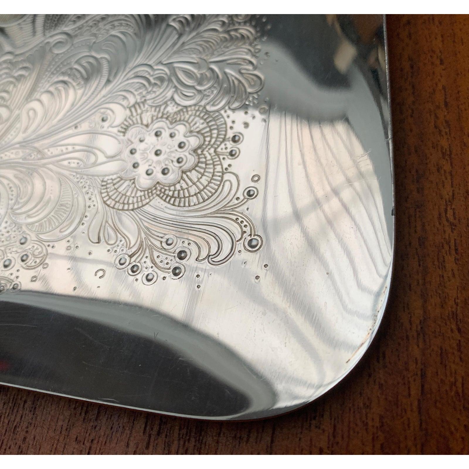 Assiette métallique florale allemande WMF, 1970 en vente 6
