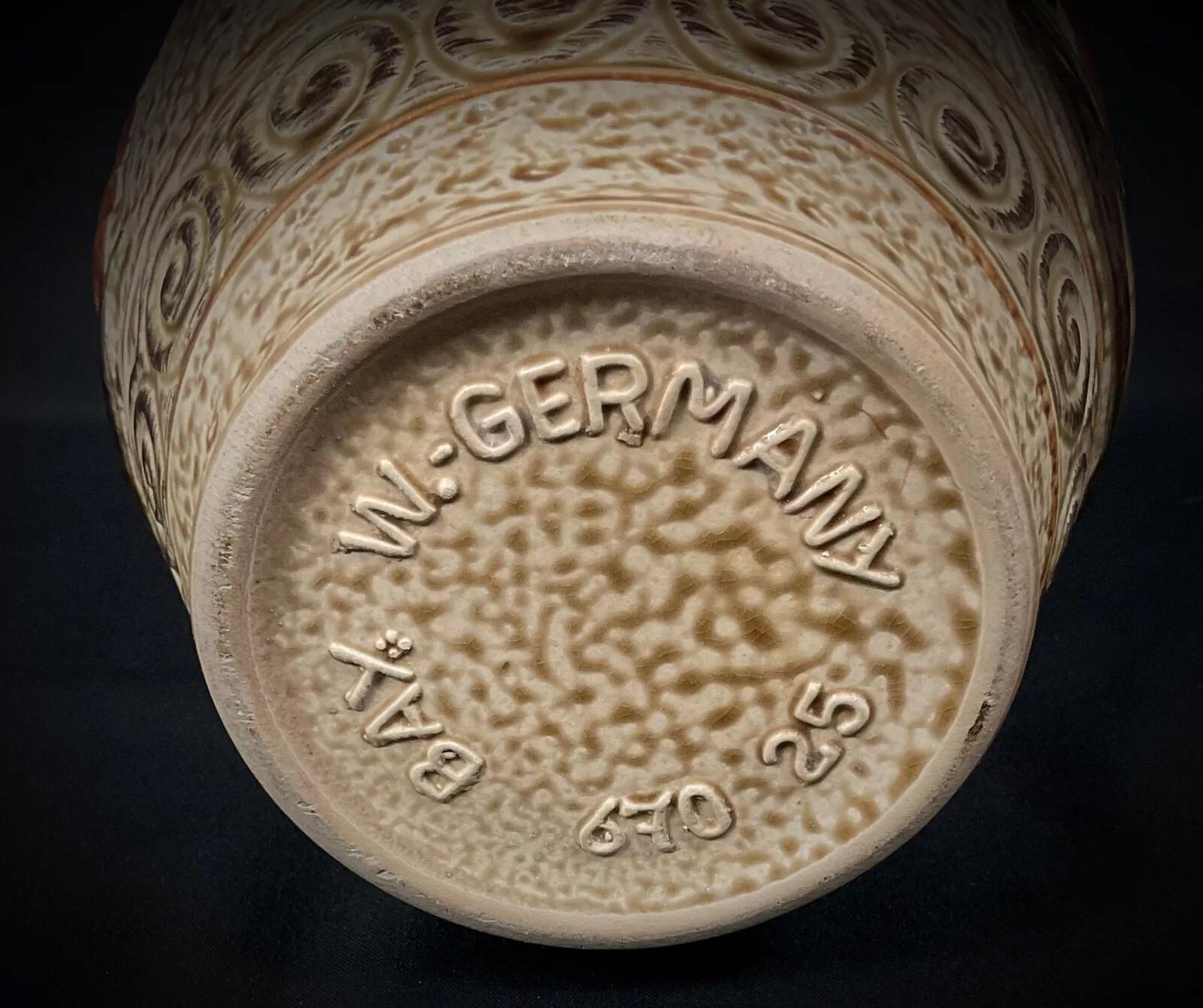 Vintage German Floral Vase by W. Germany – 10 in x 5.9 in  - 2Y460 For Sale 1