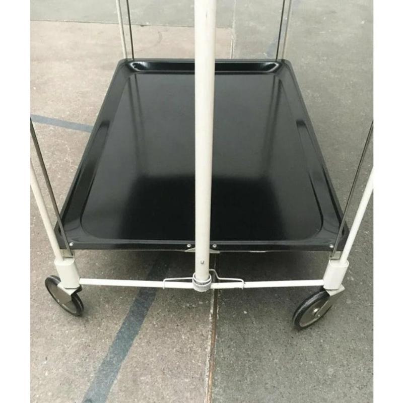Métal Chariot de service pliable, bar ou table d'appoint allemande vintage, 1970 en vente