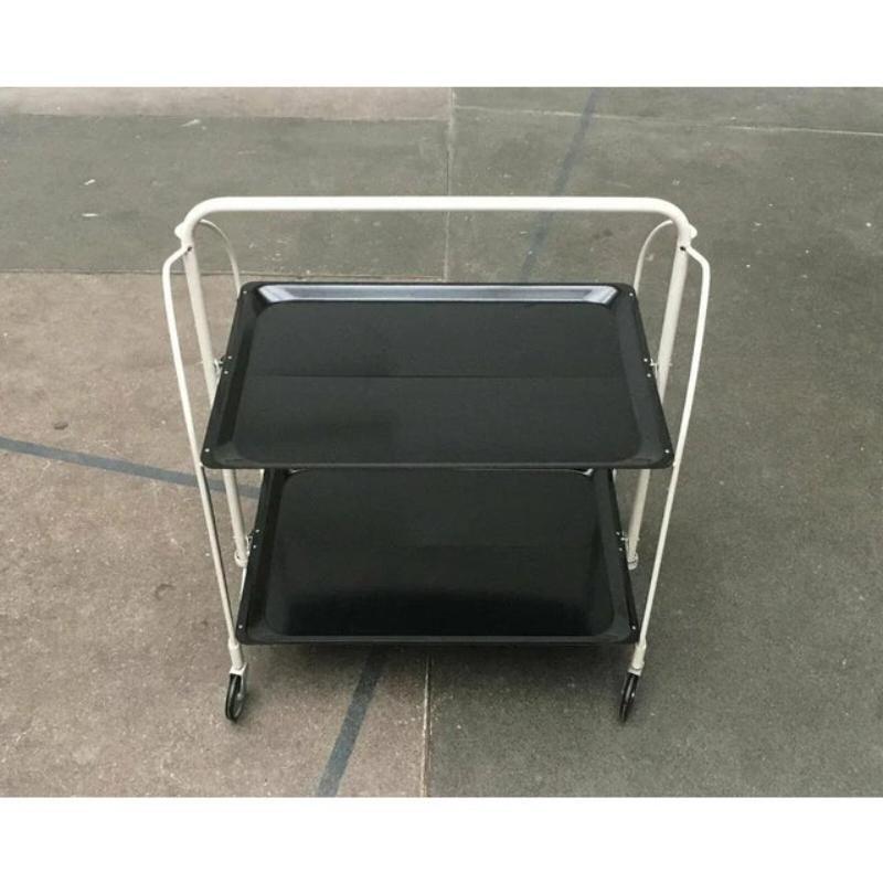 Chariot de service pliable, bar ou table d'appoint allemande vintage, 1970 en vente 2