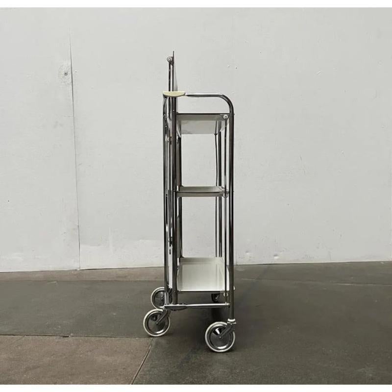 Vintage German Foldable Service Cart with 3 Trays, 1970s For Sale 3