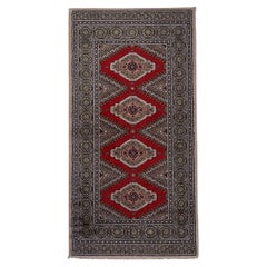 Tapis géométrique allemand vintage 2,3' x 4,6' 1970 - 1C1162