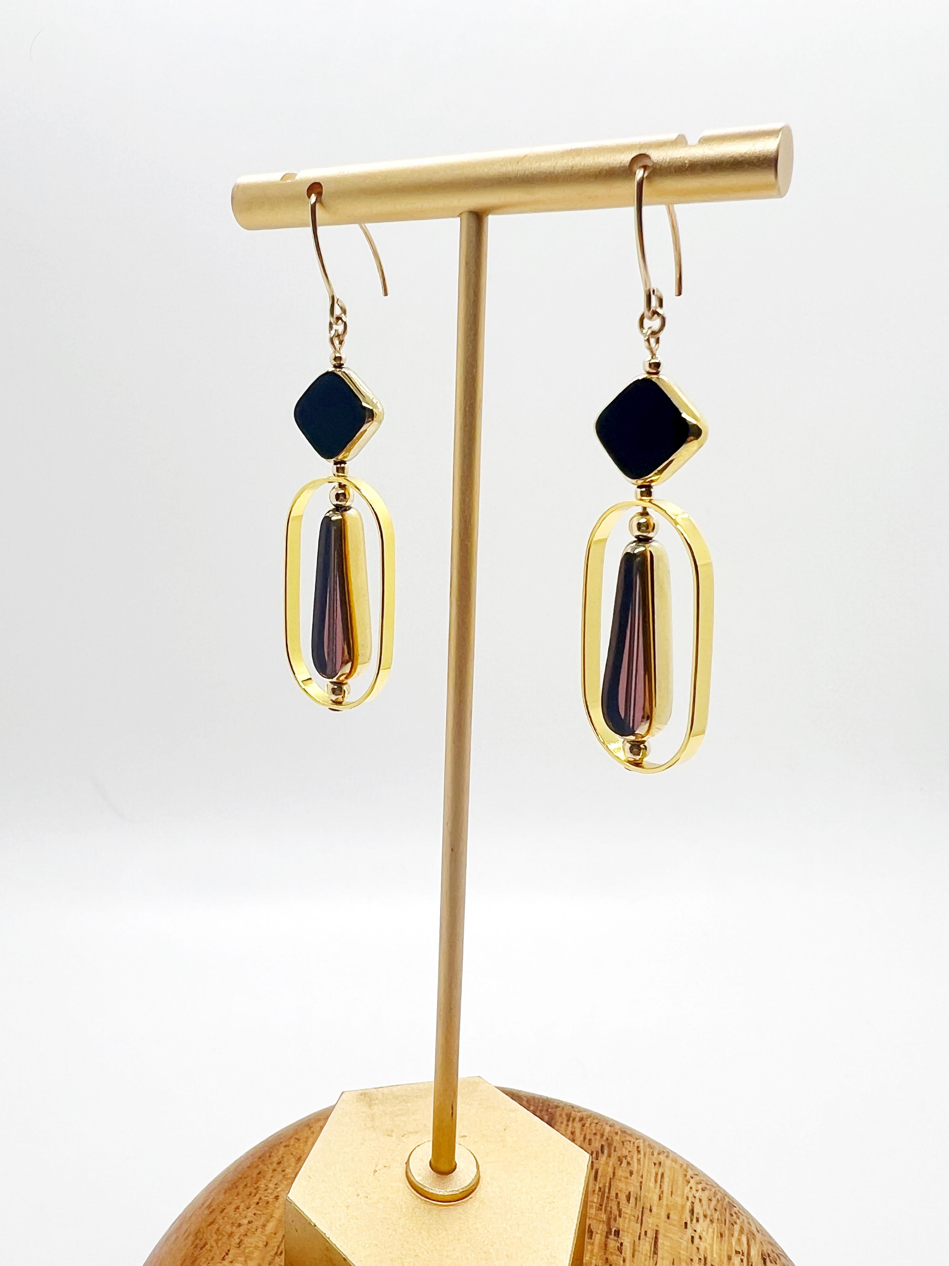 Women's Vintage German Glass Beads, Art 2401E Earrings For Sale