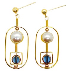 Vintage German Glass Beads, Art 2403E Earrings