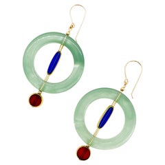 Retro German Glass Beads, Orbit Earrings
