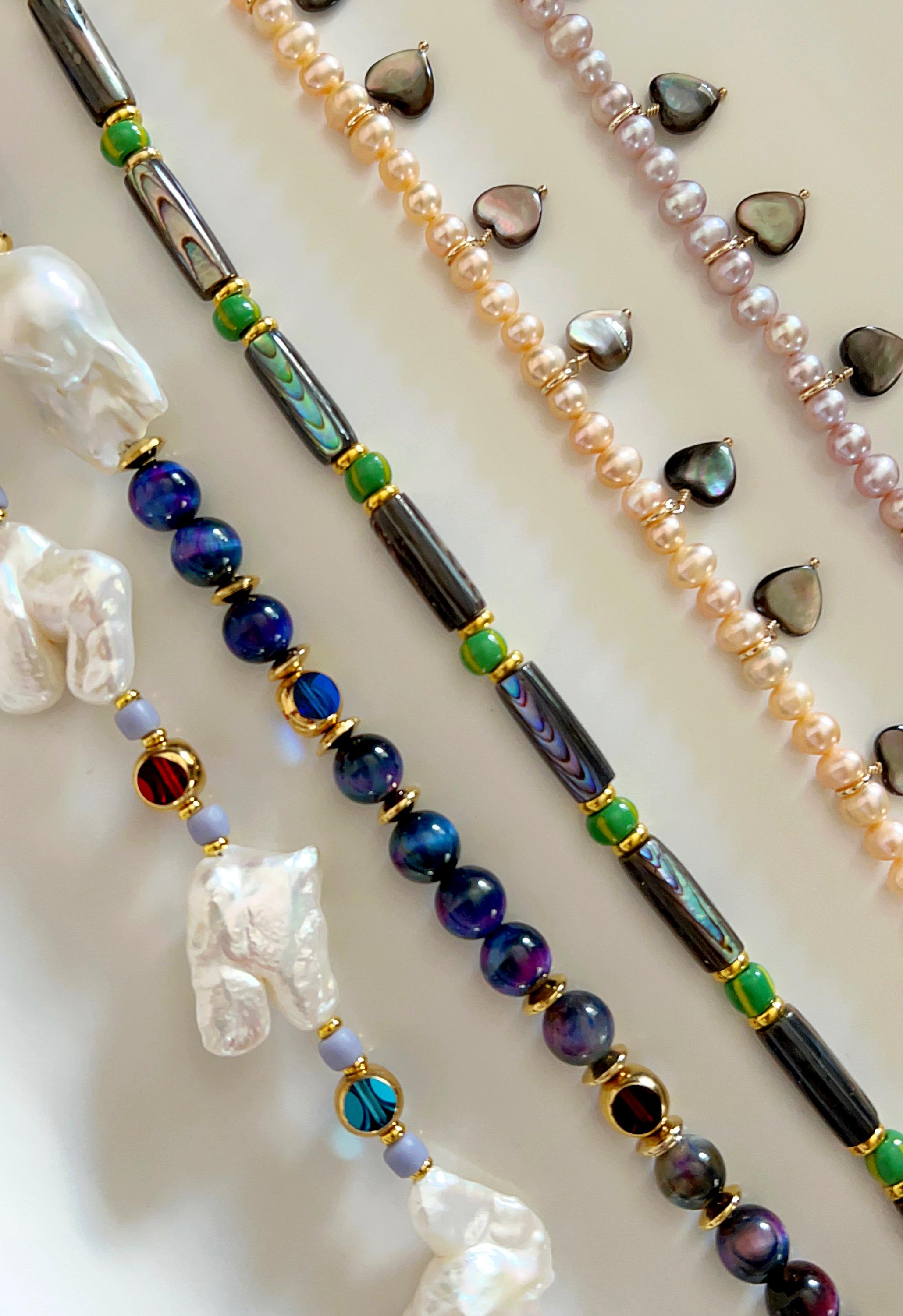 Vintage Deutsch Glasperlen Perlenkette (Zeitgenössisch) im Angebot