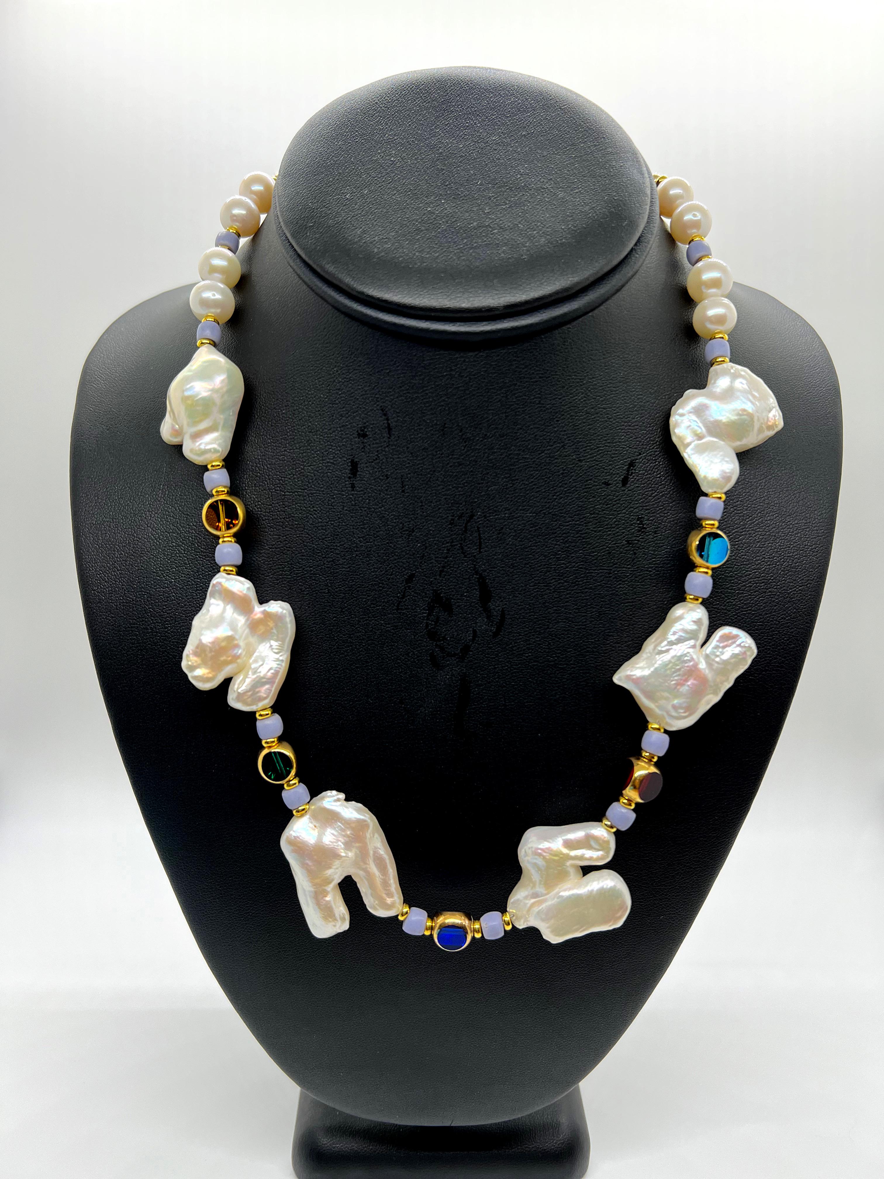 Vintage Deutsch Glasperlen Perlenkette (Ungeschliffen) im Angebot