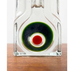 Vintage German Glass Block Vase by H. Düsterhaus for Walther Glas, 1970s
