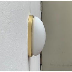 Vintage Limburg German Glass Sconce, Gold Metal, 1970s, Good Condition