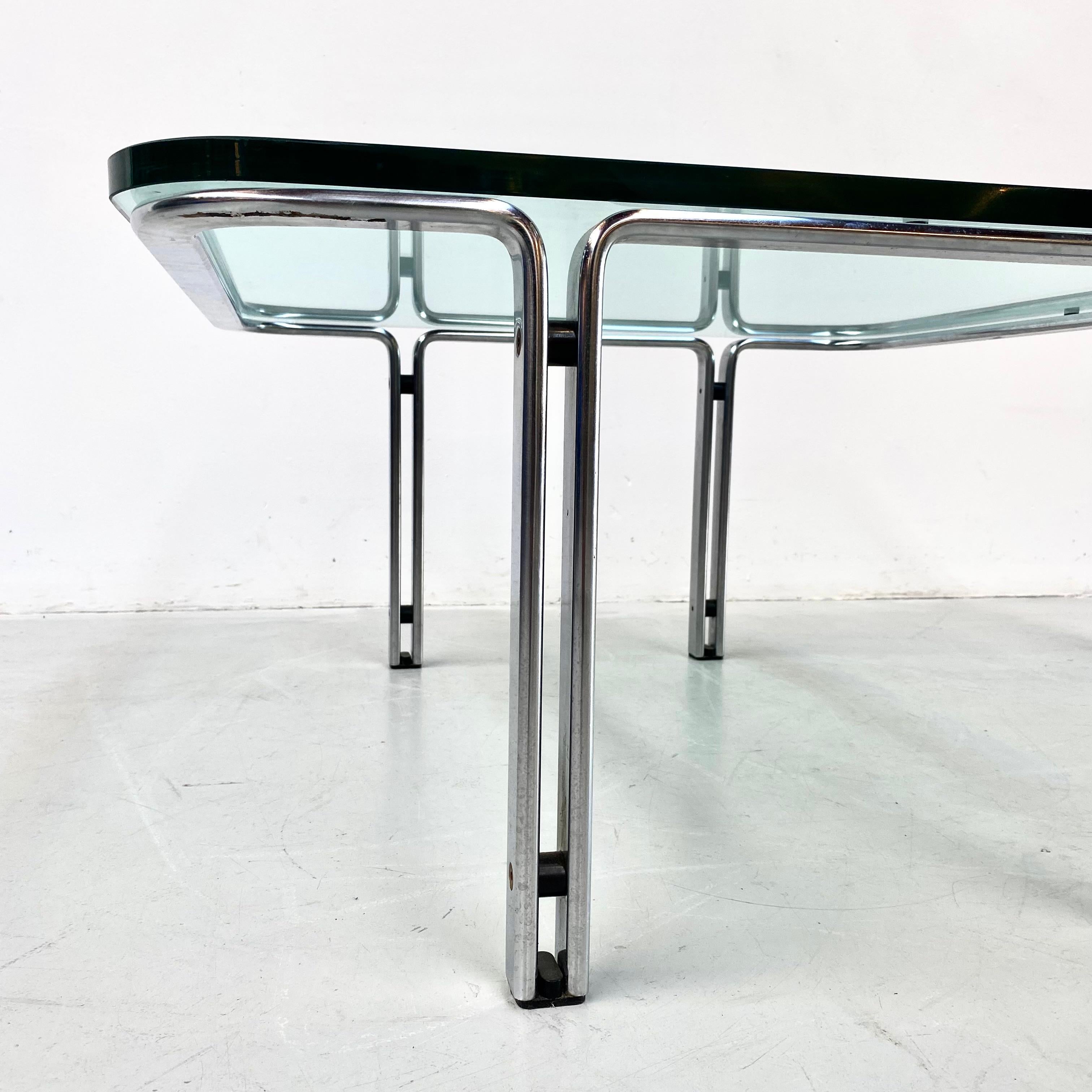 Vintage German Glass & Steel Table by Horst Brüning for Kill International, 1968 5
