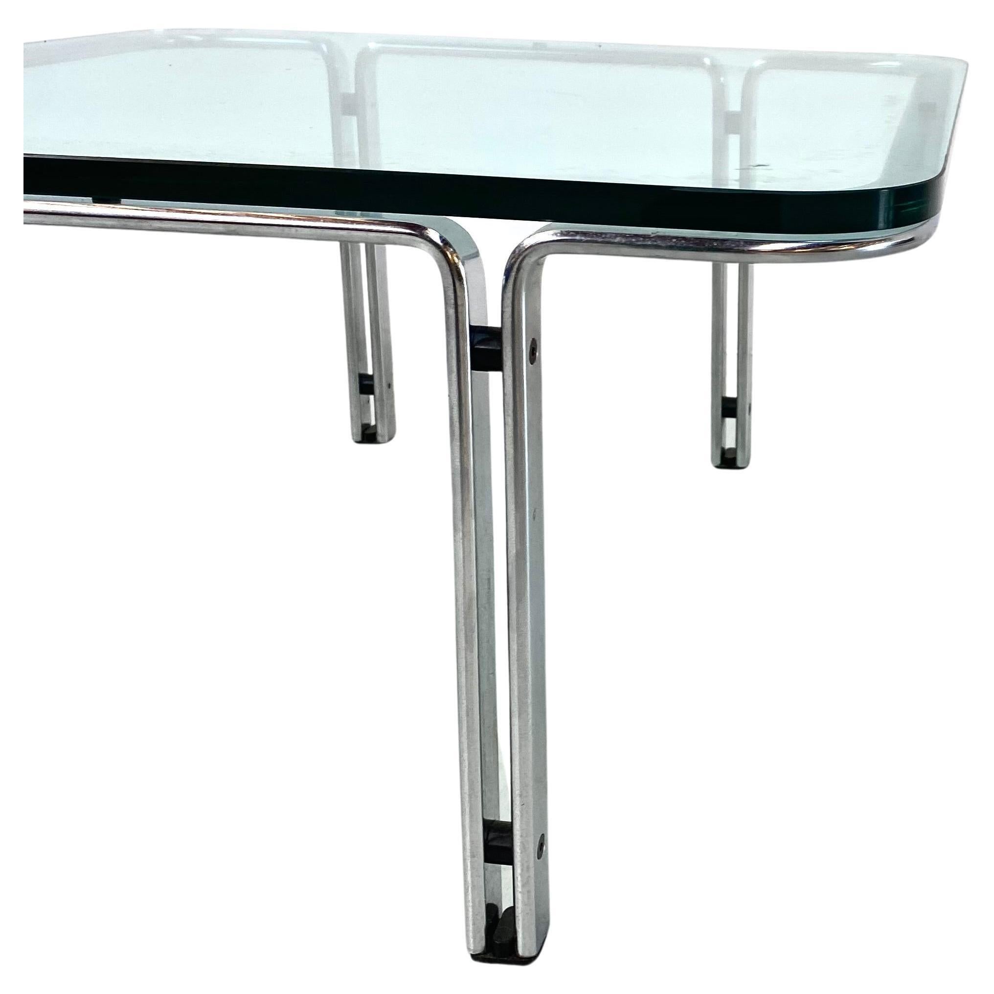 Vintage German Glass & Steel Table by Horst Brüning for Kill International, 1968 1