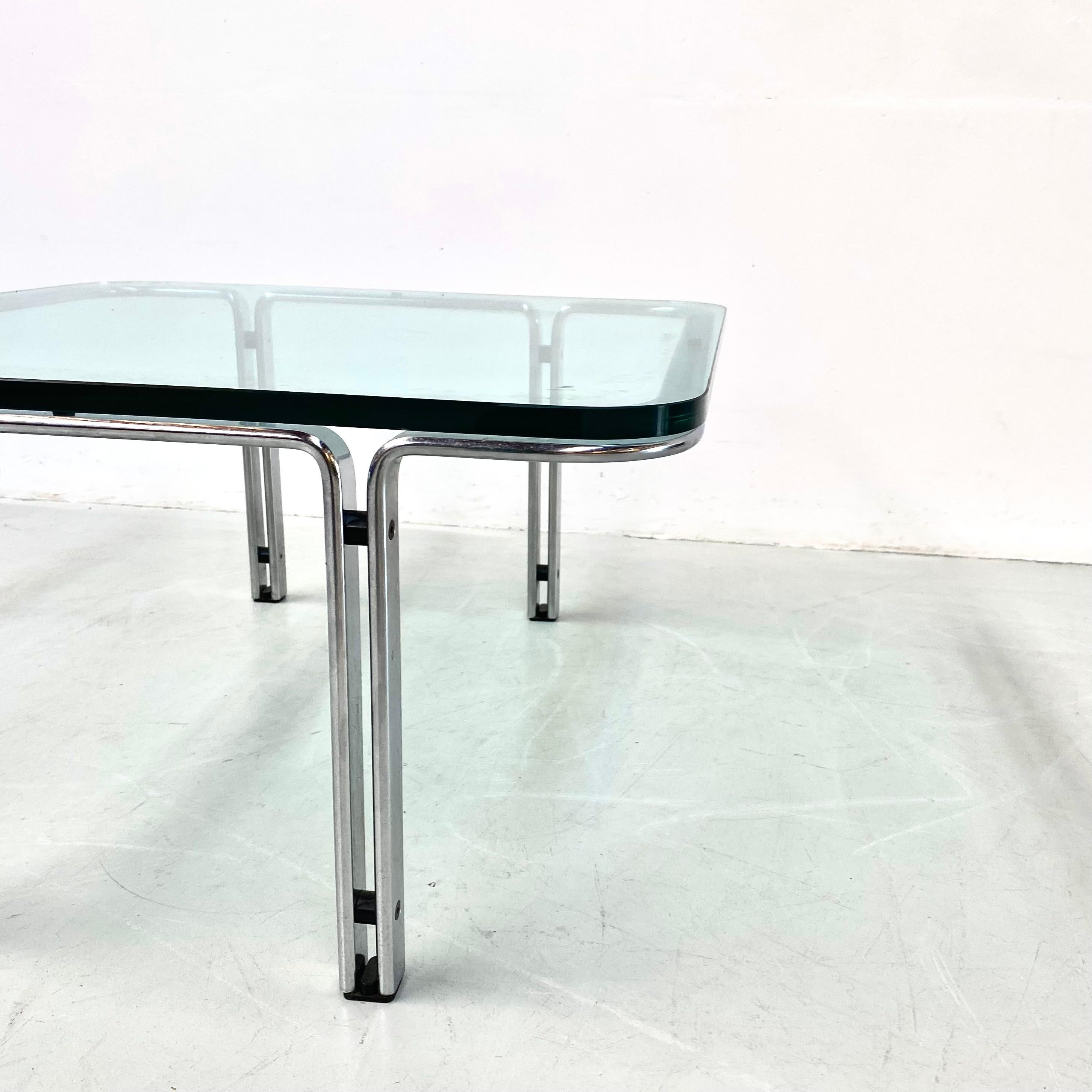 Vintage German Glass & Steel Table by Horst Brüning for Kill International, 1968 3
