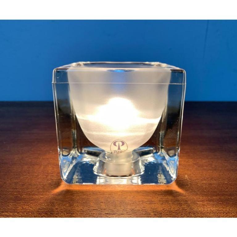 Lámpara de sobremesa vintage alemana de cristal Ta 14 cubos de Peill & Putzler, años 70 Moderno de mediados de siglo en venta