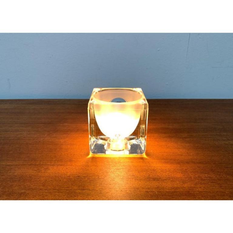Lámpara de sobremesa vintage alemana de cristal Ta 14 cubos de Peill & Putzler, años 70 en Excelente estado para la venta en Hamburg, DE