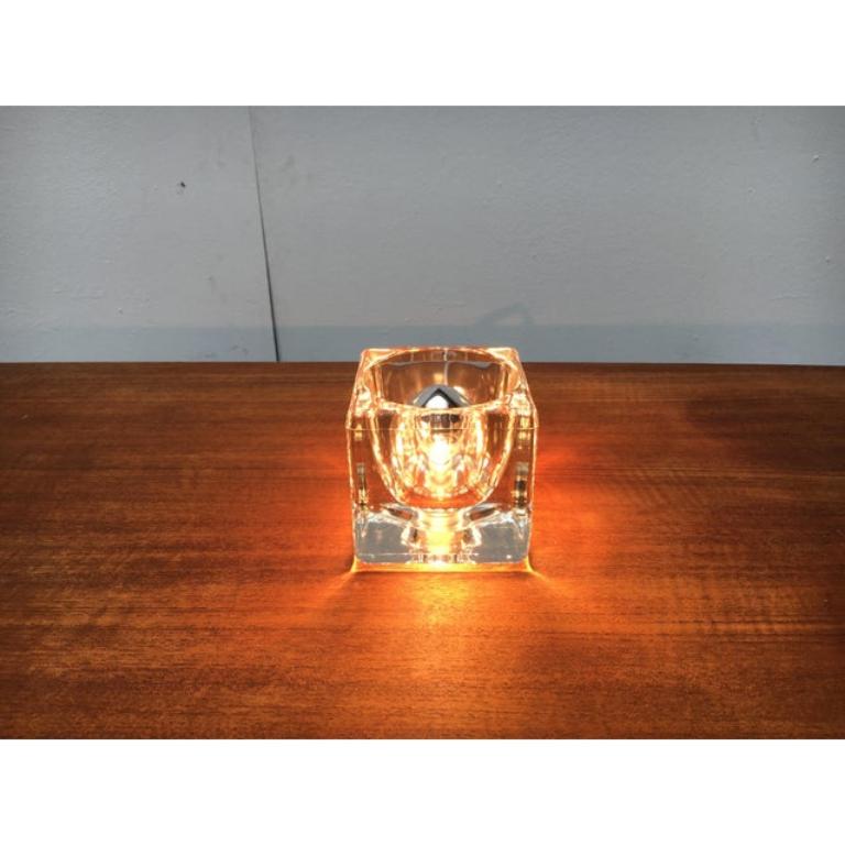 Lámpara de sobremesa vintage alemana de cristal TA 14 cubos de Peill & Putzler, años 70 siglo XX en venta