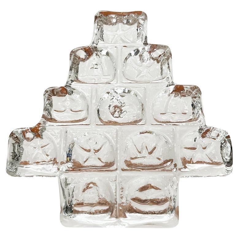 Vintage German Glass X-Mas Tree Candleholder from Wiesenthalhütte, 1970s