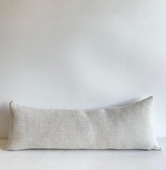 Vintage German Grain Sack Long Lumbar or Bolster Style Pillow with Insert