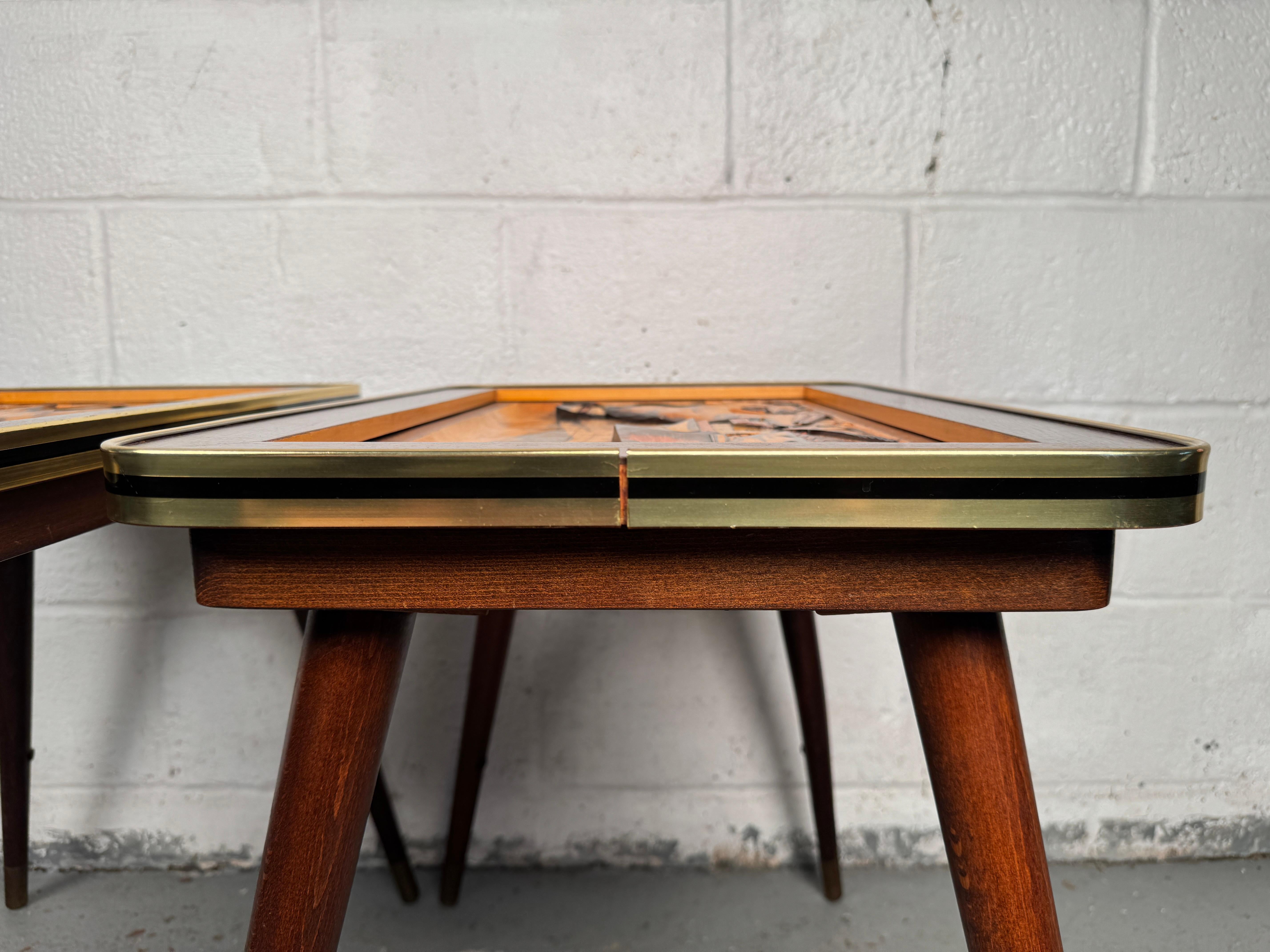 Tables d'appoint vintage allemandes peintes et sculptées à la main en vente 8