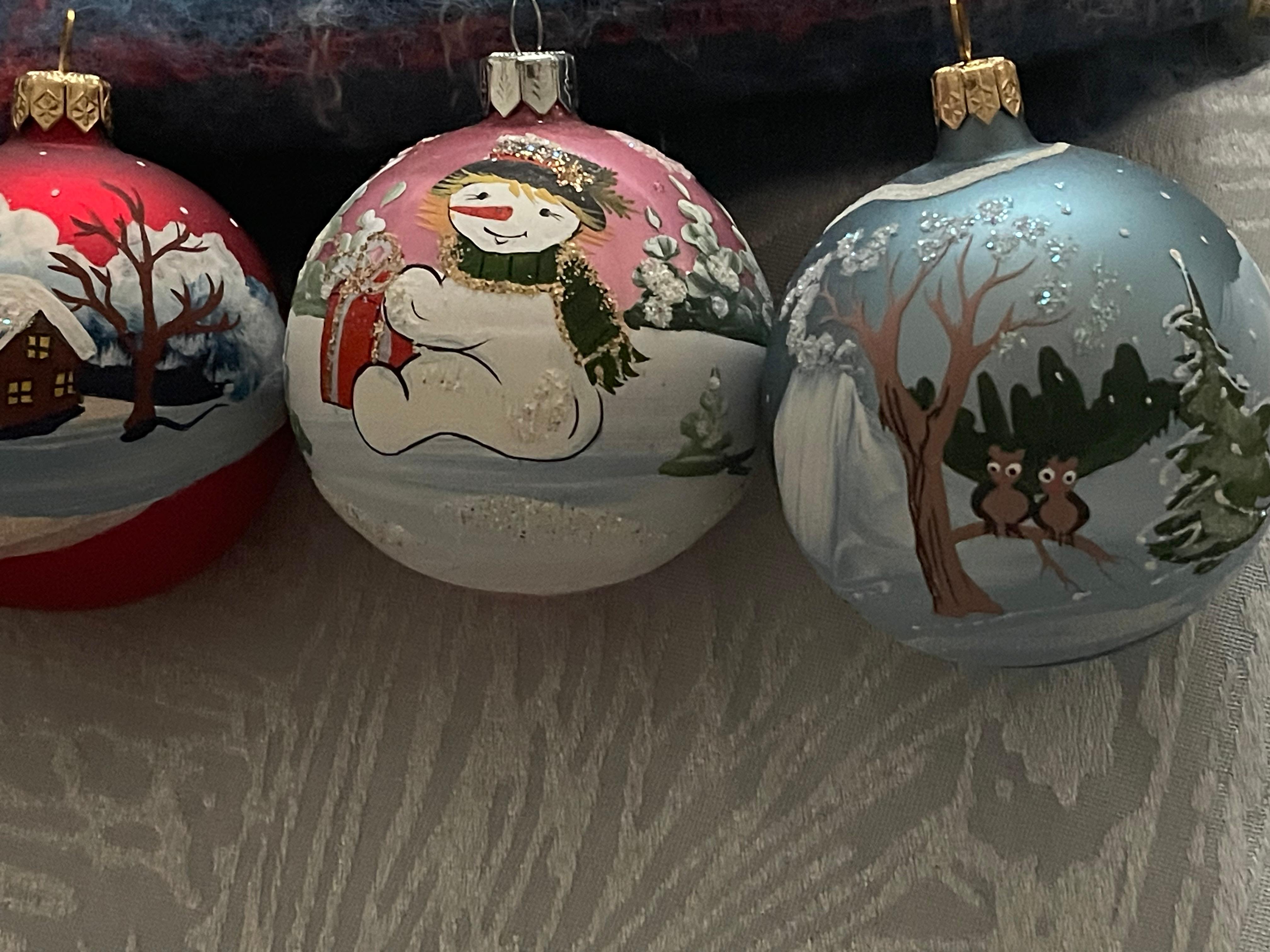 Vintage German Handpainted Christmas Ornaments Box For Sale 5