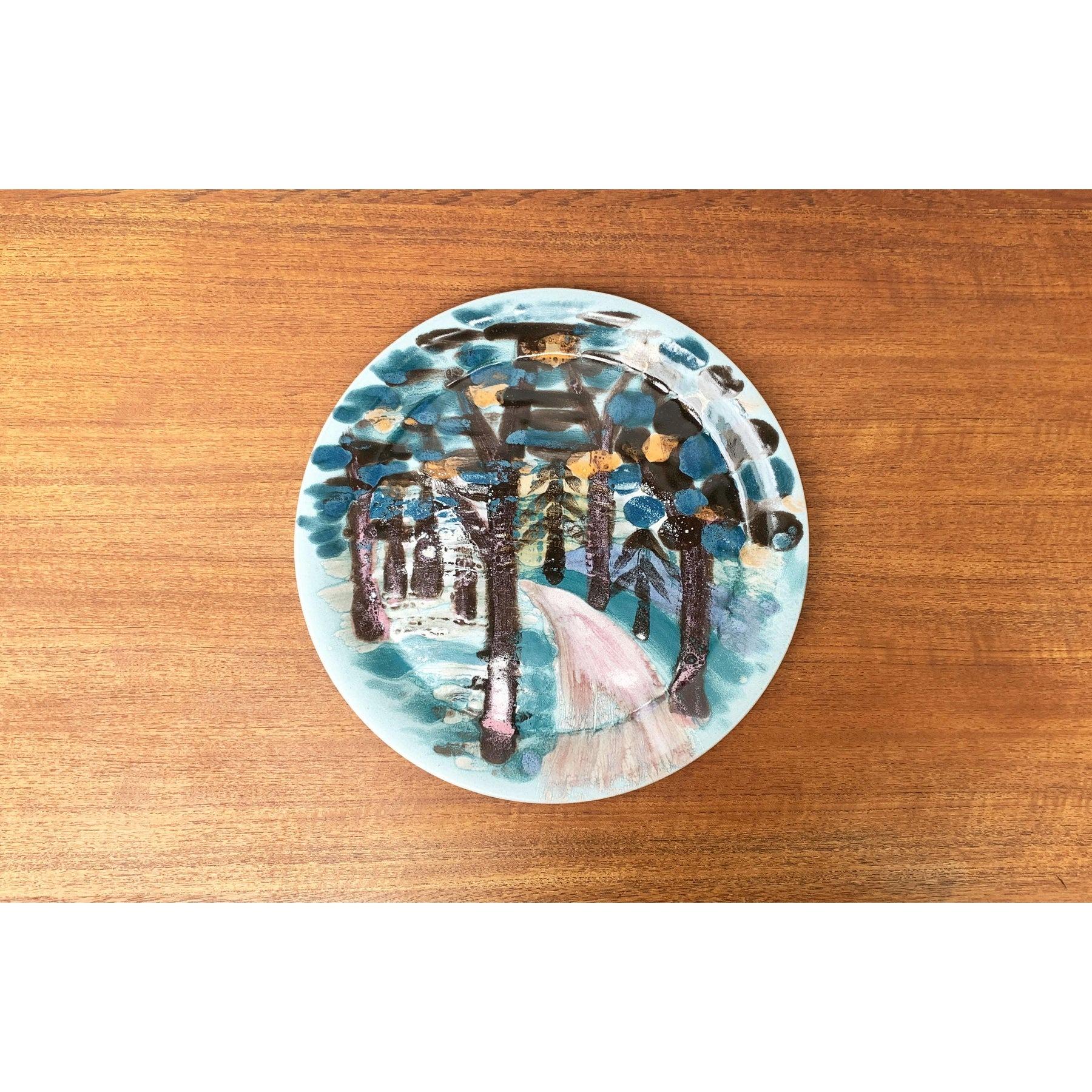 Assiette murale allemande peinte à la main, 1970 en vente 5