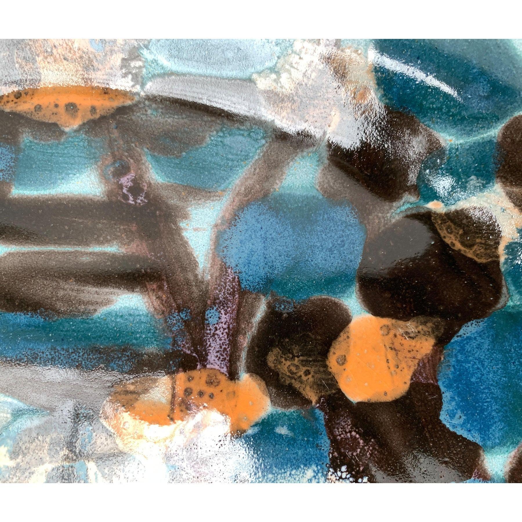 Céramique Assiette murale allemande peinte à la main, 1970 en vente