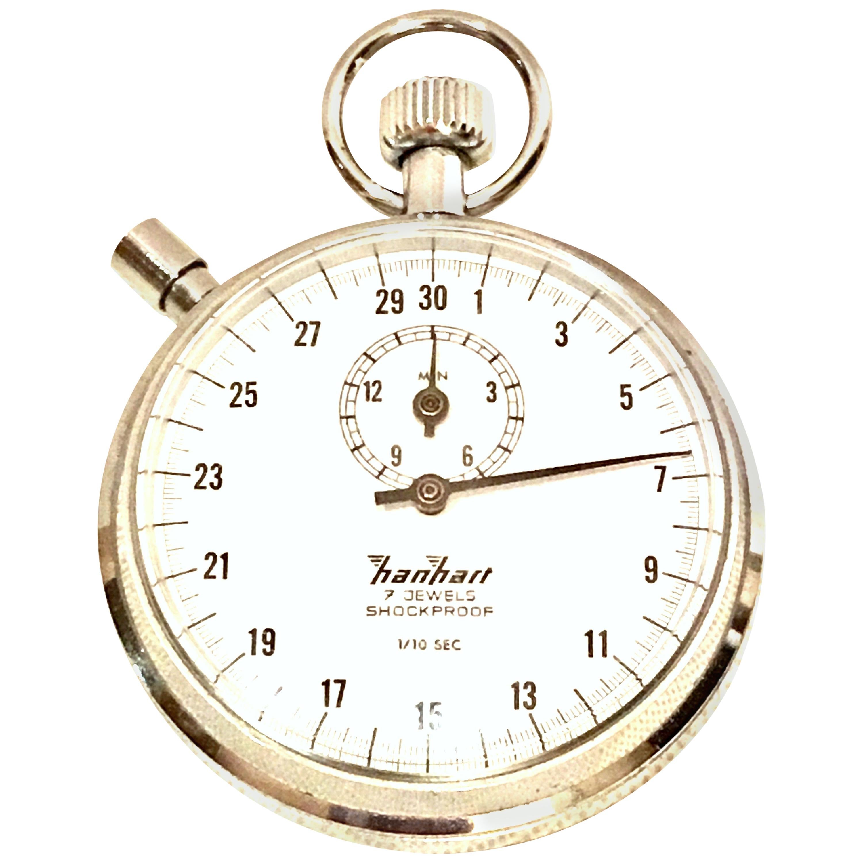 Vintage German Hanhart Chrome 7 Jewel 1/10 Second Stop Watch