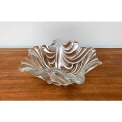 Vintage German Heavy Floral Glass Bowl from Walther Glas, 1970s