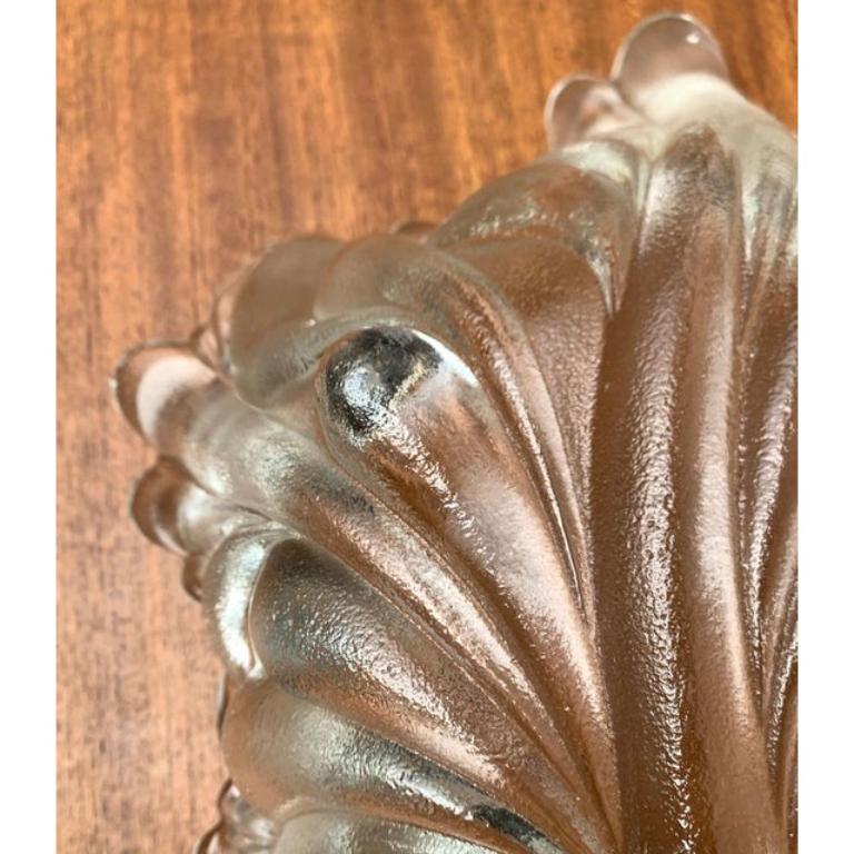 Ciotola in vetro tedesco pesante e floreale di Walther Glass, anni '70 in vendita 3