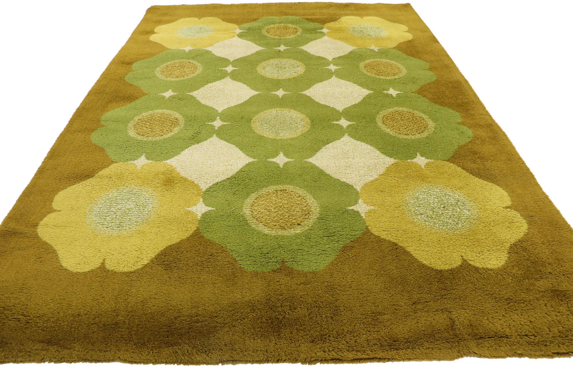 Hand-Knotted Vintage German Herforder Teppiche Rug with Mid-Century Modern Style For Sale