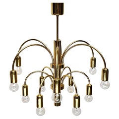 Vintage German Hollywood Regency Style Brass Chandelier from Star Leuchten