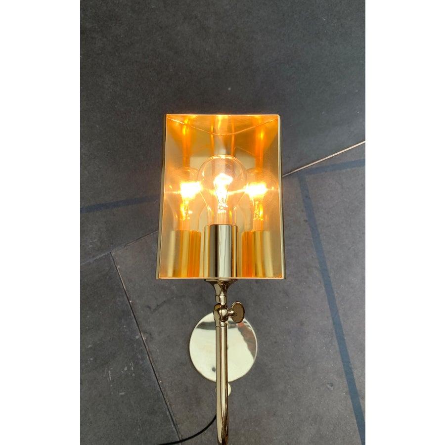 Lampada da terra in ottone in stile Hollywood Regency tedesco vintage di Florian Schulz in vendita 4