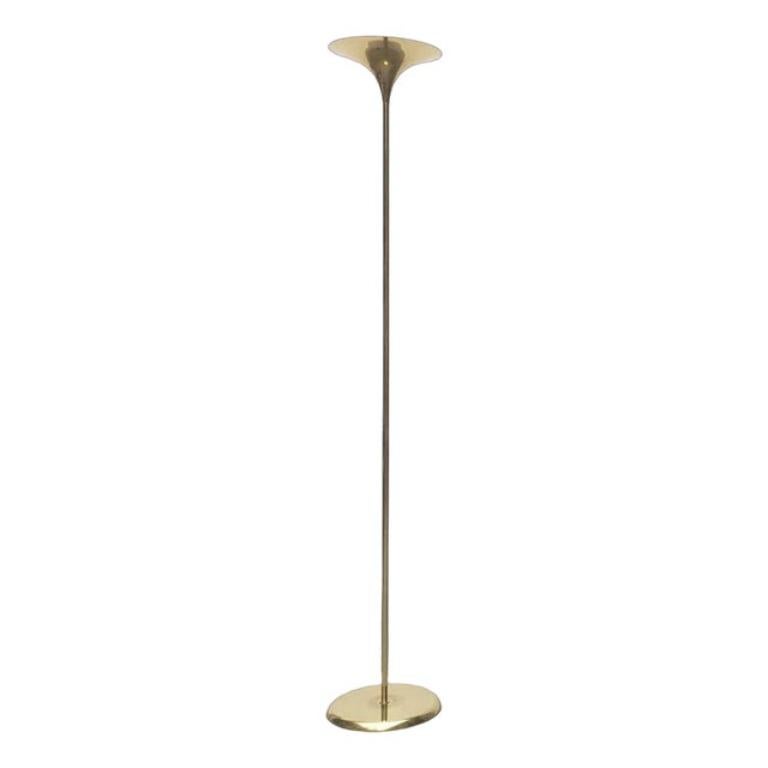 Lámpara de pie alemana vintage de latón estilo Hollywood Regency de Doria Leuchten, años 70 en venta