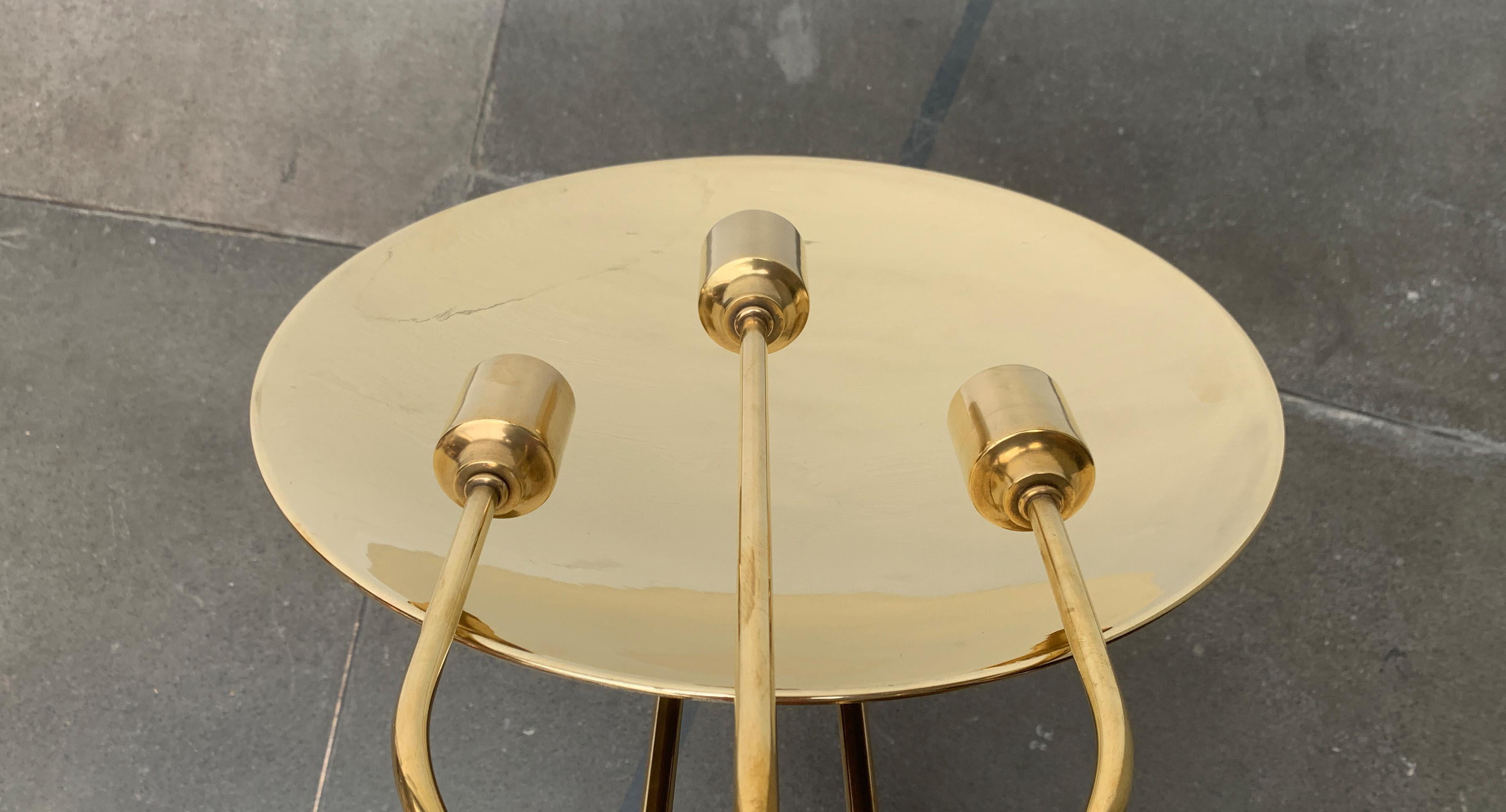Lámpara de bronce W185 estilo Hollywood Regency alemán vintage, Florian Schulz, años 70 en venta 6