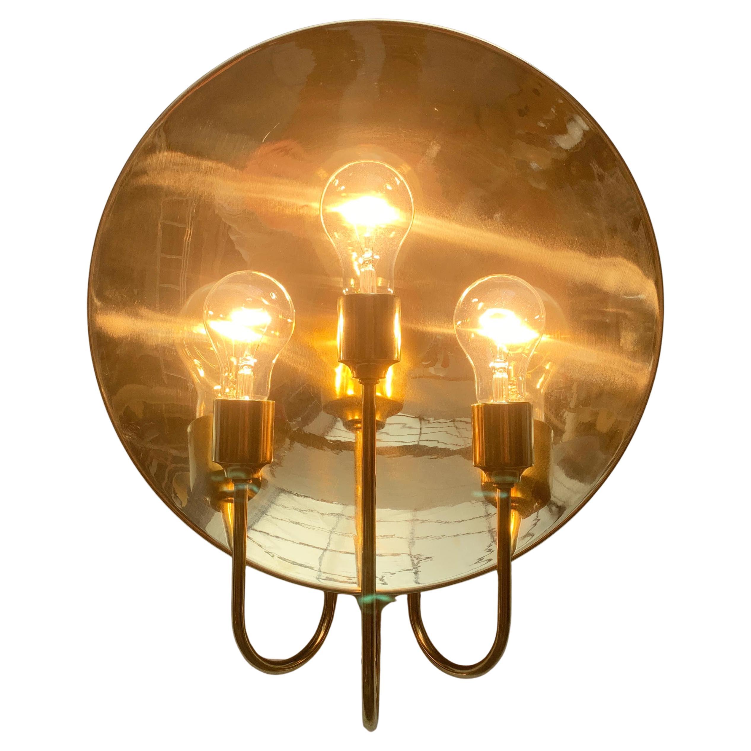 Vintage German Hollywood Regency Style Brass W185 Sconce, Florian Schulz, 1970s