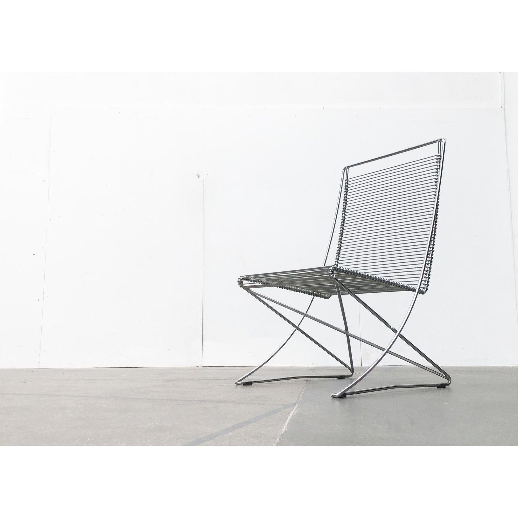 Vintage German Kreuzschwinger Lounge Chair by Till Behrens for Stahlmöbel, 1980s In Good Condition For Sale In Hamburg, DE