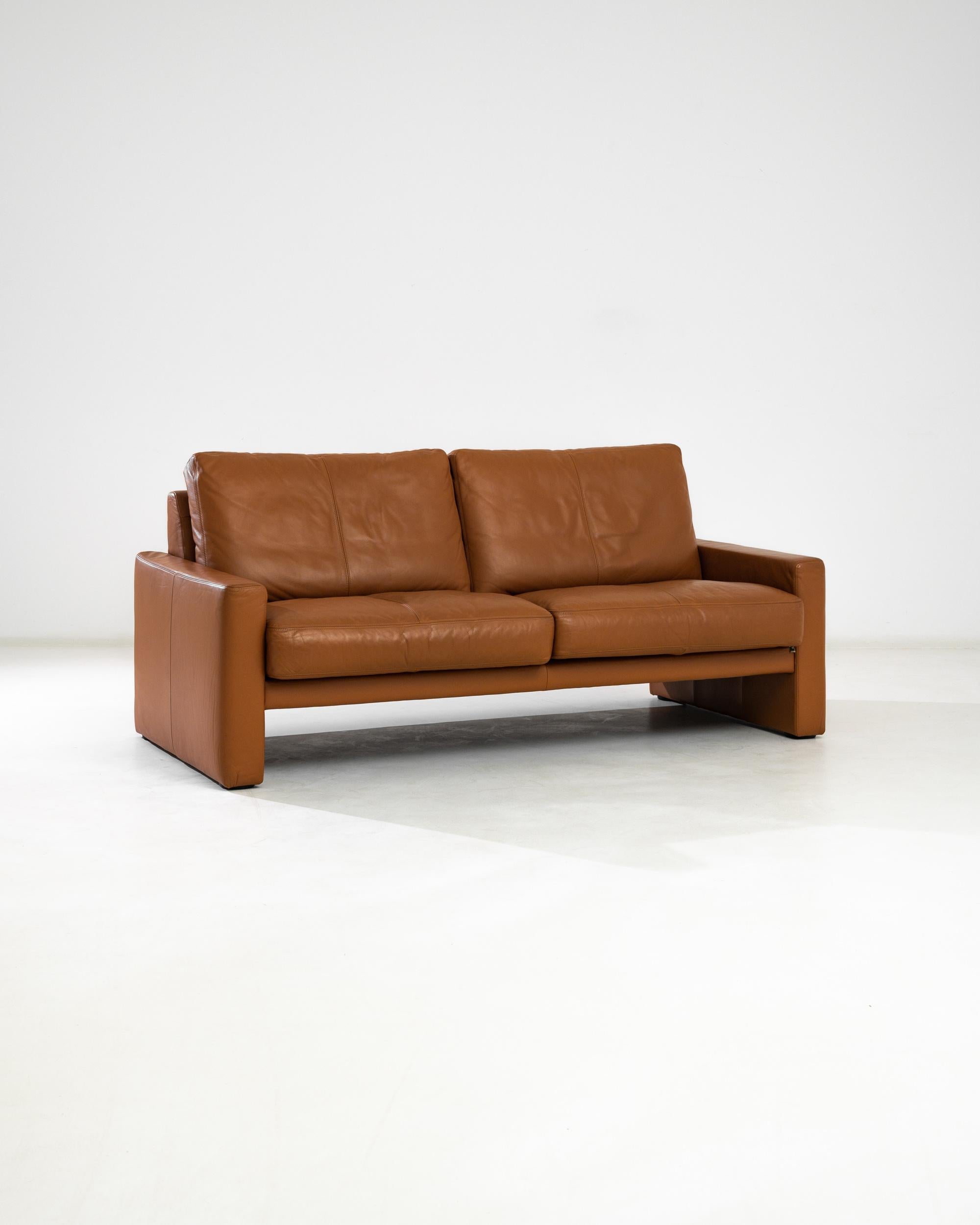 Mid-Century Modern Vintage German Leather Sofa by WK Wohnen For Sale