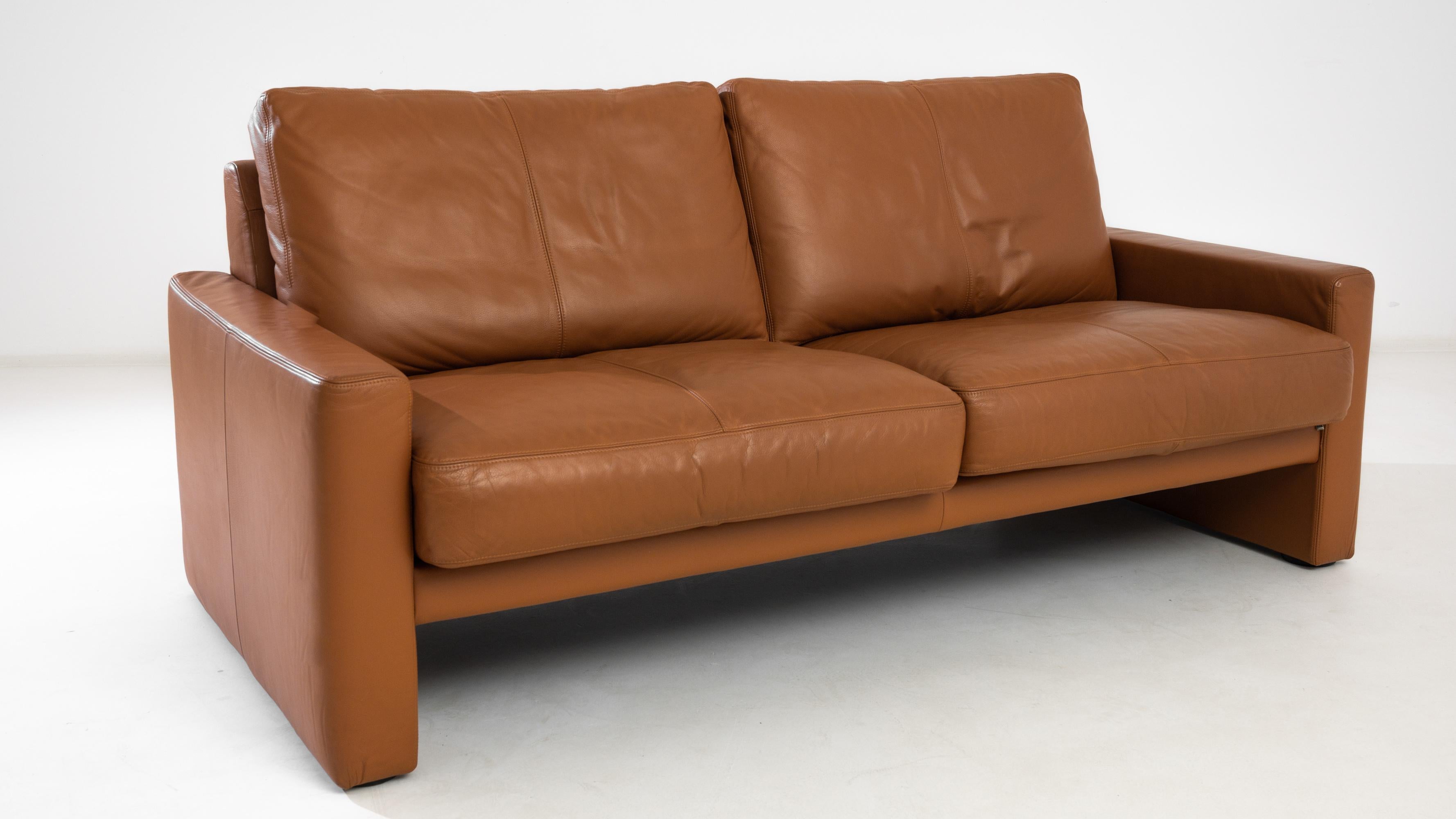Vintage German Leather Sofa by WK Wohnen For Sale 1