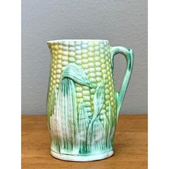 Vintage German Majolica Corn Cream Pitcher