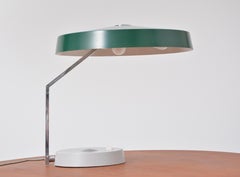 Vintage Green German Mid-Century Modern Metal desk lamp with flexible shade