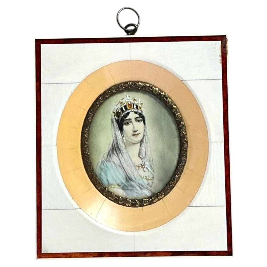 Portrait miniature allemand d'époque