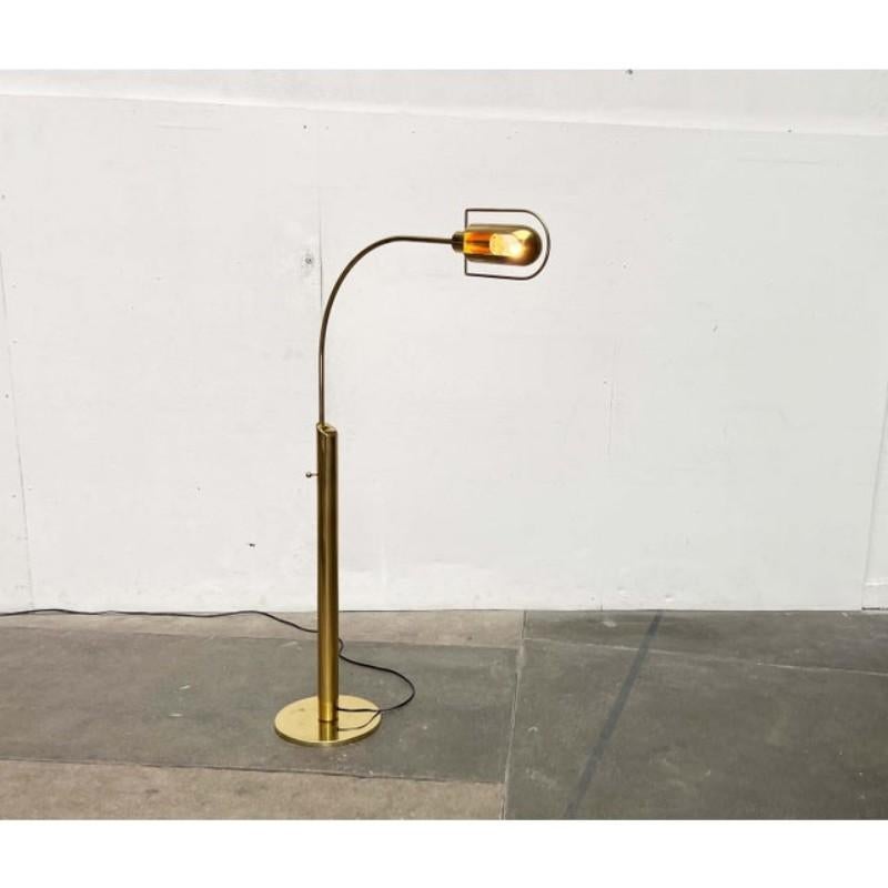 Lampadaire vintage en laiton allemand Model No par Florian Schulz, années 1970 en vente 3