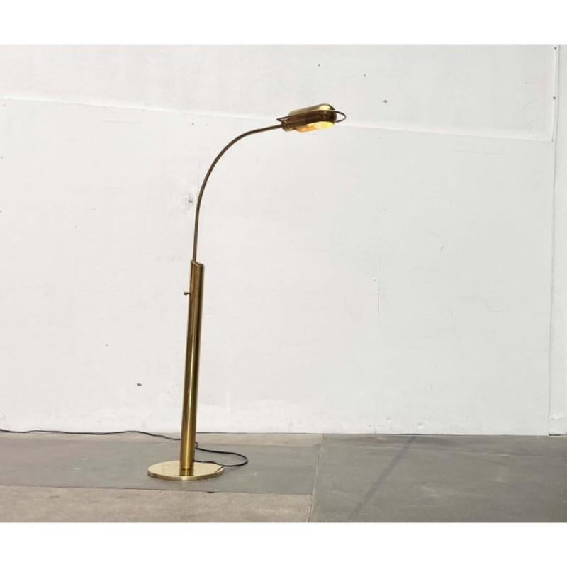 Lampadaire vintage en laiton allemand Model No par Florian Schulz, années 1970 en vente 6